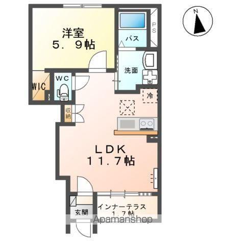 エーレンハイムD(1LDK/1階)の間取り写真