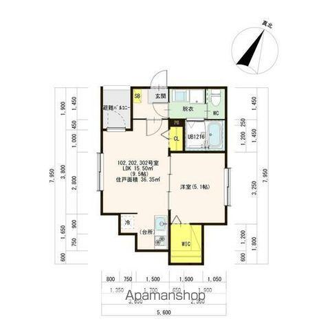 エルピス庄内通(1LDK/3階)の間取り写真