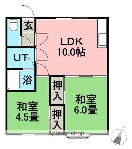 12号線マンション(2DK/2階)の間取り写真