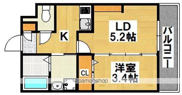 ジーイーシス(2K/1階)の間取り写真