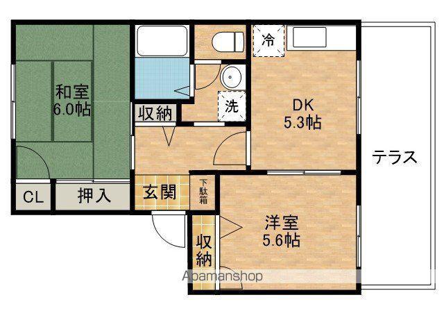 プロスパ葵(2K/1階)の間取り写真