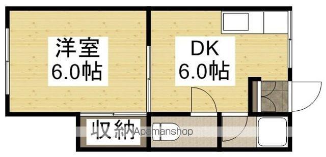 清心コーポ(1DK/2階)の間取り写真