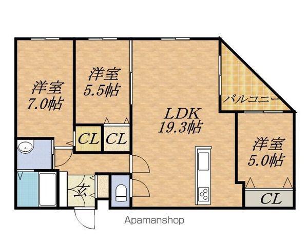 CACAO円山(3LDK/3階)の間取り写真