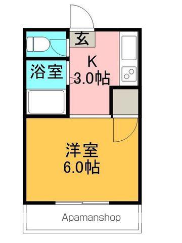 小倉ハイツ(1K/3階)の間取り写真