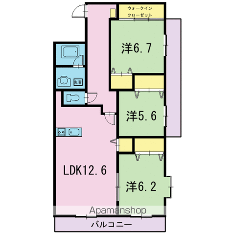 ジューダン・ブルク(3LDK/1階)の間取り写真