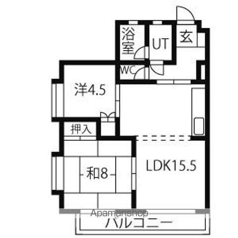 第18オオタビル(2LDK/2階)の間取り写真