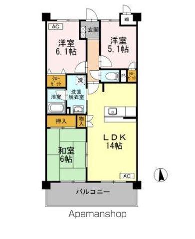 ヴォーリバージュⅢ(3LDK/3階)の間取り写真