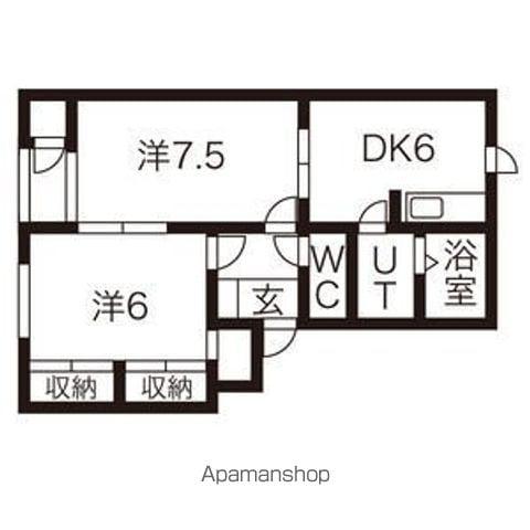 レフィナードD(2DK/2階)の間取り写真