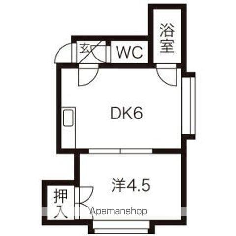 ルミエールリバー24(1DK/3階)の間取り写真