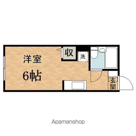 ヘルシィハウス(ワンルーム/2階)の間取り写真