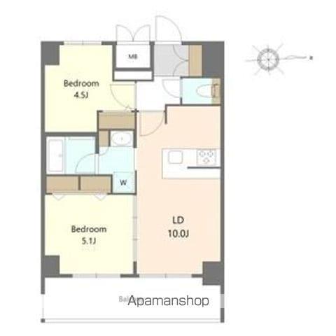 S-RESIDENCE名駅北ALESIA(2LDK/14階)の間取り写真