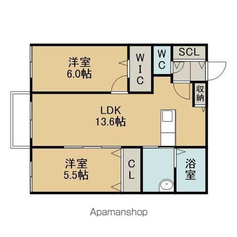 メゾン・ド・ソレイユA(2LDK/4階)の間取り写真
