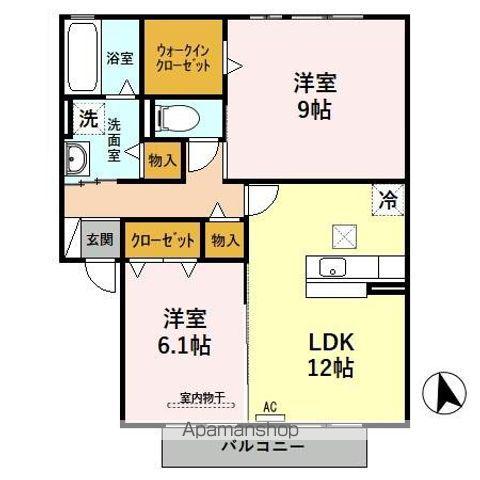 エミネンス・ブリエ(2LDK/1階)の間取り写真