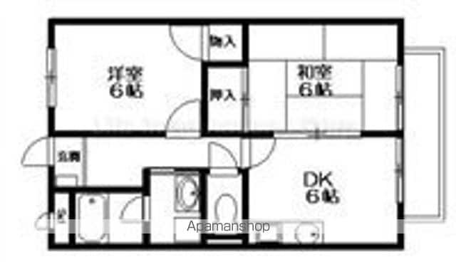 リバティハイツ(2DK/2階)の間取り写真