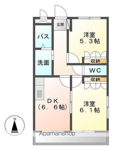 サンプレイスK(2DK/2階)の間取り写真