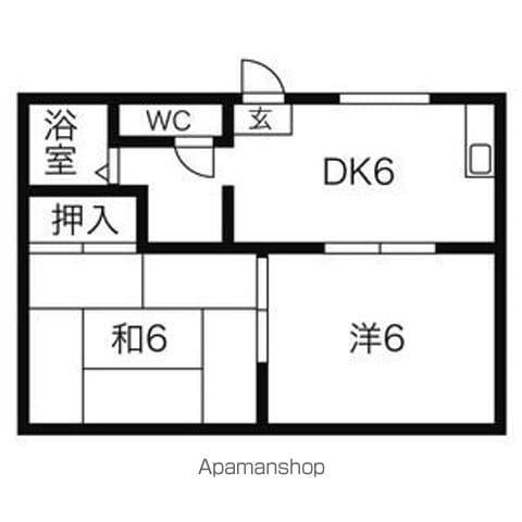 コーポ池の島(2DK/1階)の間取り写真
