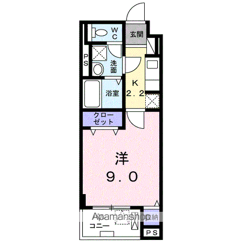 クレセントⅡ(1K/3階)の間取り写真
