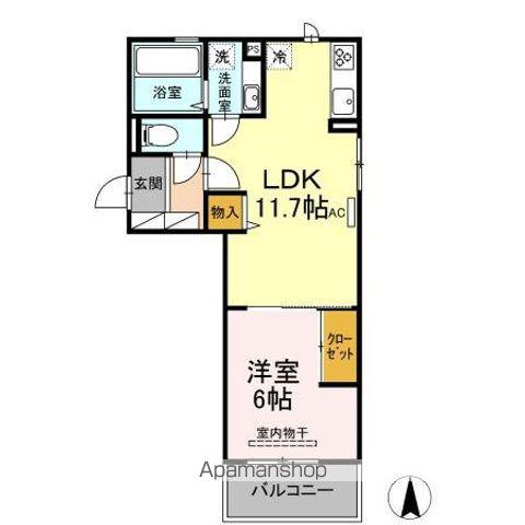 グランフォレMⅡ(1LDK/3階)の間取り写真