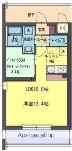 コルトーナ壱番館(1K/1階)の間取り写真