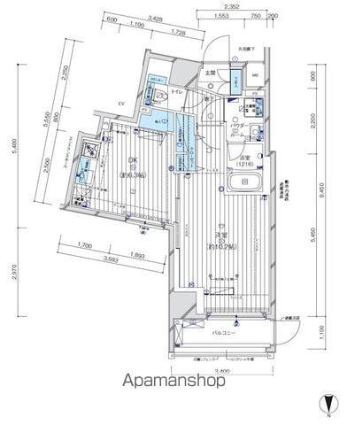 メインステージ八広(1DK/1階)の間取り写真