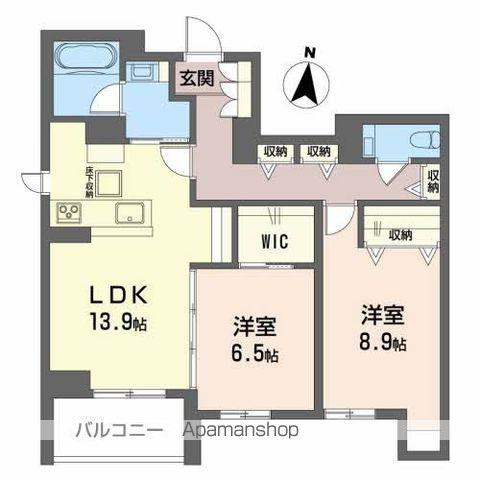 アリスティオ木町(2LDK/1階)の間取り写真
