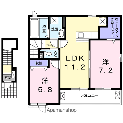 コロレ Ⅱ(2LDK/2階)の間取り写真