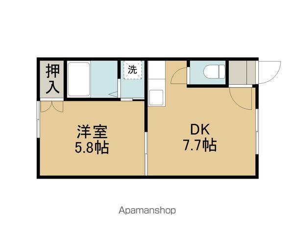 ロイヤルハイム啓北(1DK/1階)の間取り写真