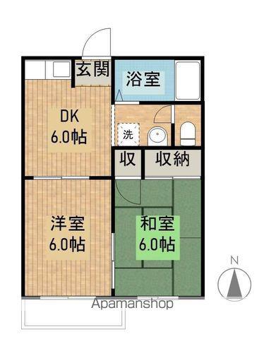 フォーブルⅢ A棟(2DK/2階)の間取り写真