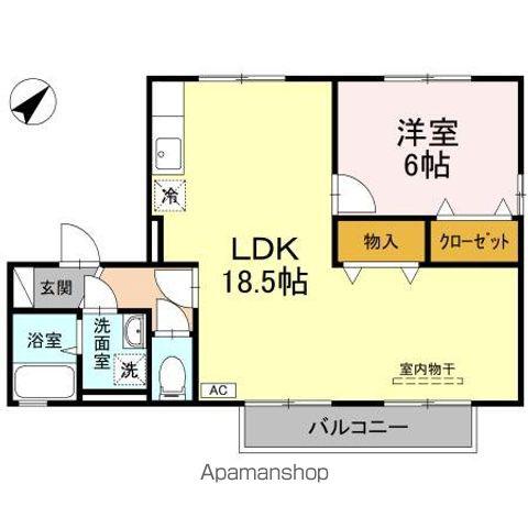 グランドール姫原(1LDK/2階)の間取り写真