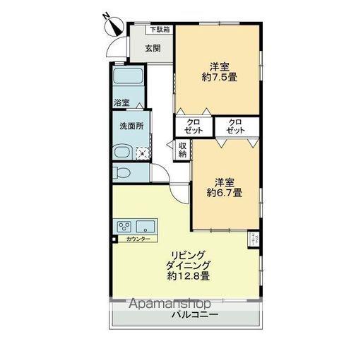 フォブール司 Ⅱ(2LDK/2階)の間取り写真