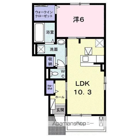 ローズコリーヌ大門A(1LDK/1階)の間取り写真
