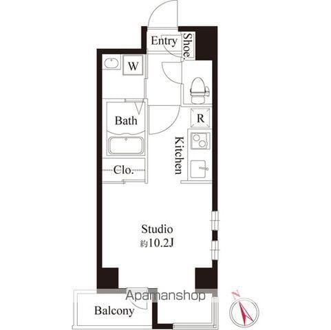 コレクション武蔵野(ワンルーム/2階)の間取り写真