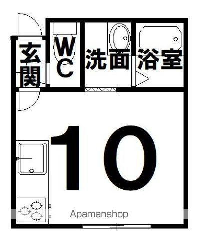 北欧ハイツ(ワンルーム/2階)の間取り写真