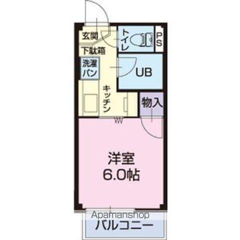 SKY VILLAGE B(1K/2階)の間取り写真