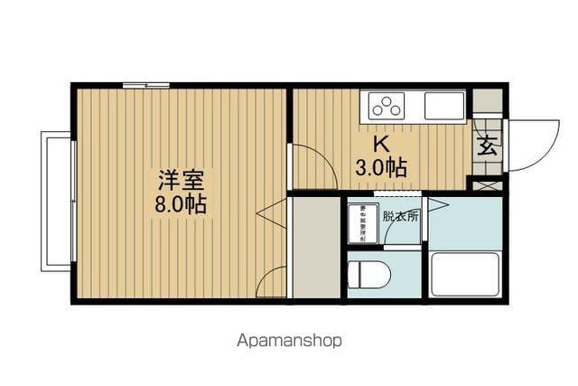 ディアスみやもと(1K/1階)の間取り写真