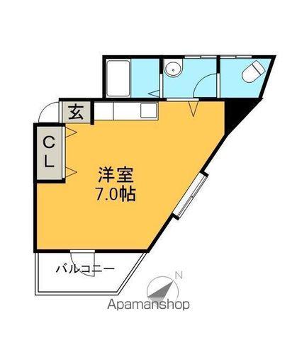 オリーブハウス(ワンルーム/4階)の間取り写真