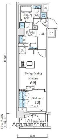 リビオメゾン東北沢(1LDK/1階)の間取り写真