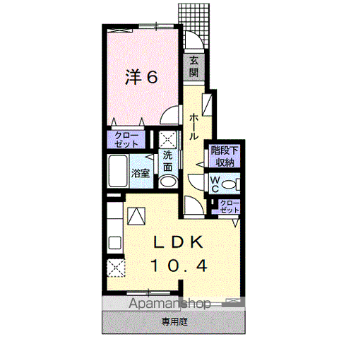 ベリーリーフ(1LDK/1階)の間取り写真