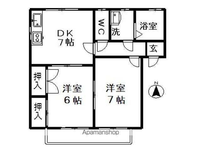 ハイツエトランゼ神田 A(2DK/2階)の間取り写真