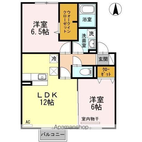 エクセルシオールパーク C(2LDK/1階)の間取り写真