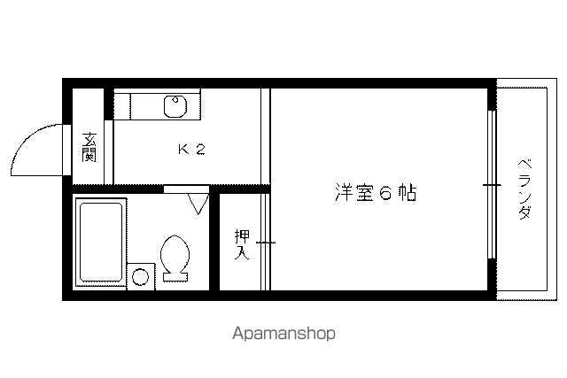 サンチェリー高田III(1K/3階)の間取り写真