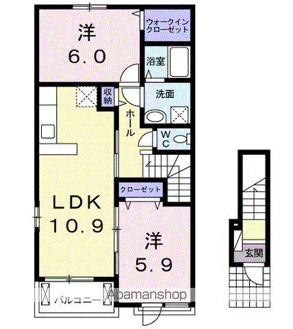 メゾン アンソレイエ Ⅳ(2LDK/2階)の間取り写真