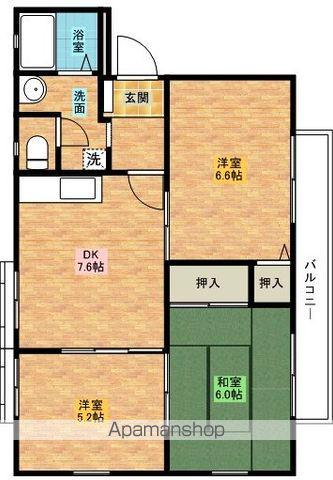 ファミーユ美津A棟(3DK/2階)の間取り写真