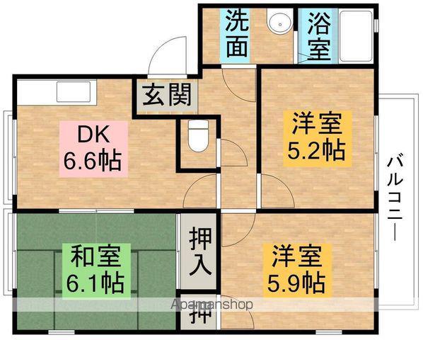 パル今福E棟(3DK/2階)の間取り写真