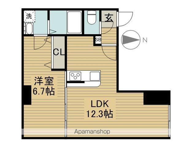 ロゼットII(1LDK/1階)の間取り写真