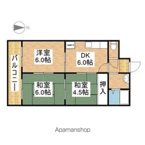 メゾン井川(3DK/4階)の間取り写真