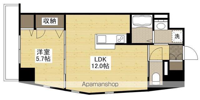 羽衣HITBLDG(1LDK/4階)の間取り写真