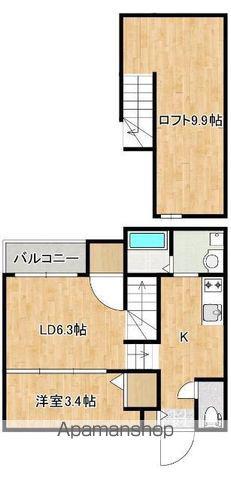 コアスクエアⅡ(1LDK/2階)の間取り写真
