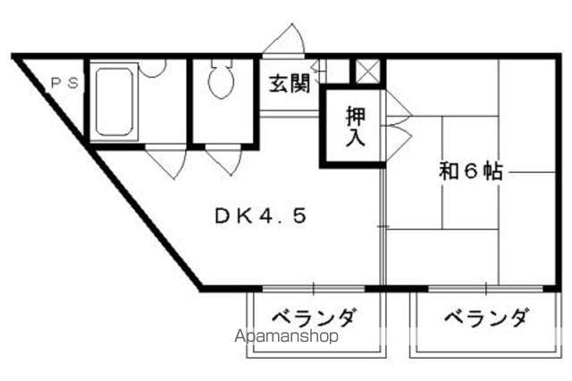 伏見ガーデンヒルズ(1DK/4階)の間取り写真