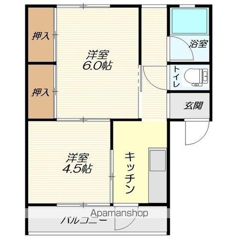 霞雅ビル(2K/1階)の間取り写真